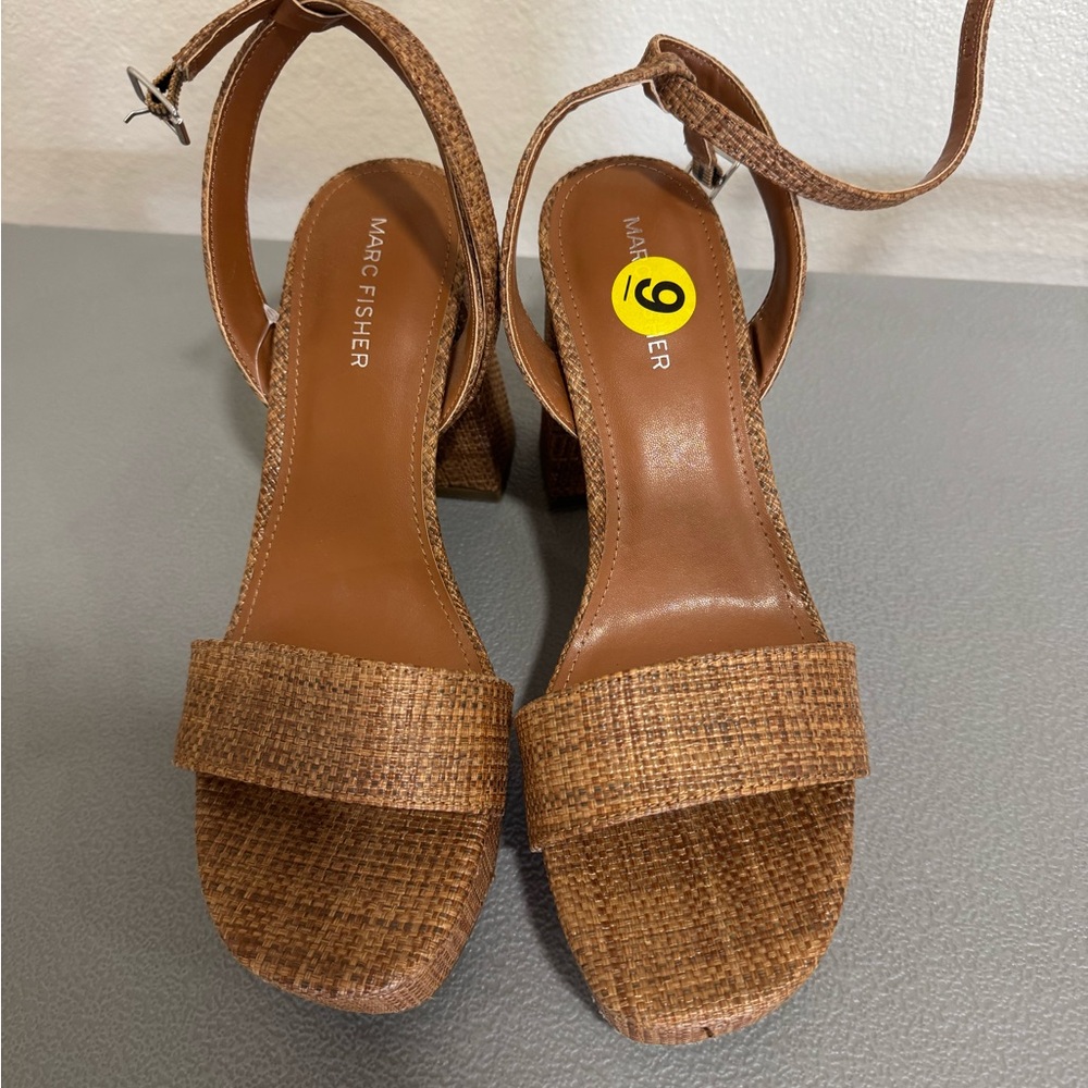 Marc Fisher Tan Platform Sandals - Picture 2 of 3